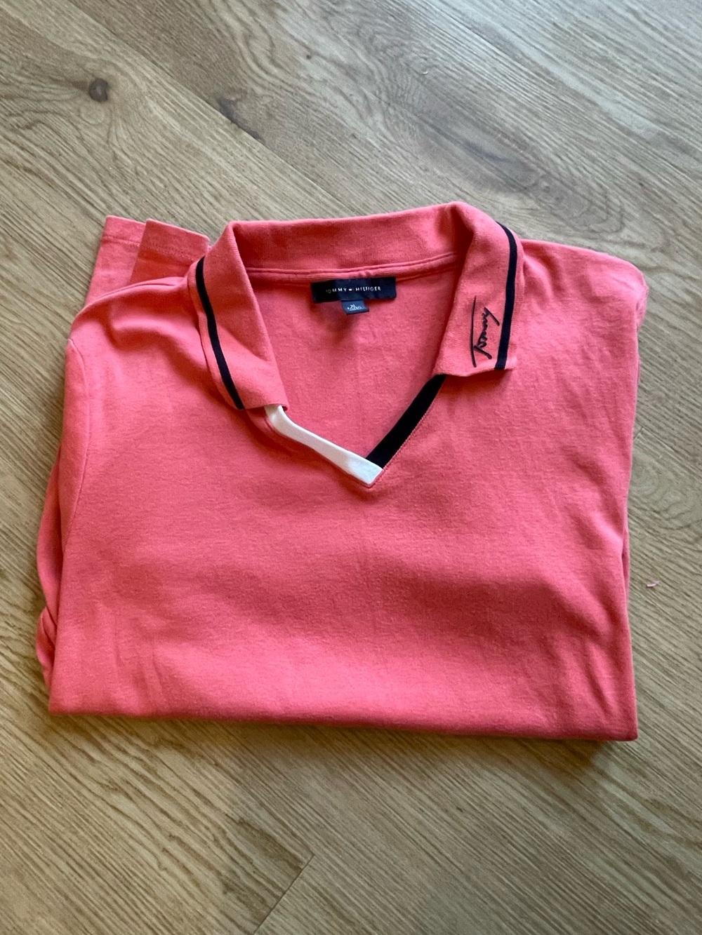 Tommy Hilfiger Coral Polo with Black-Trim Collar
